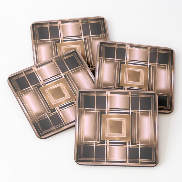 Item preview, Modern Art Deco Geometric - Rose Gold and Black Minimalist Design designed and sold by ArtemeliaDesign.