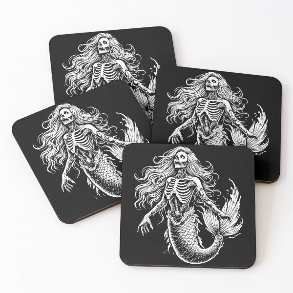 Item preview, Mystical Skeleton Mermaid designed and sold by LuminOrb.