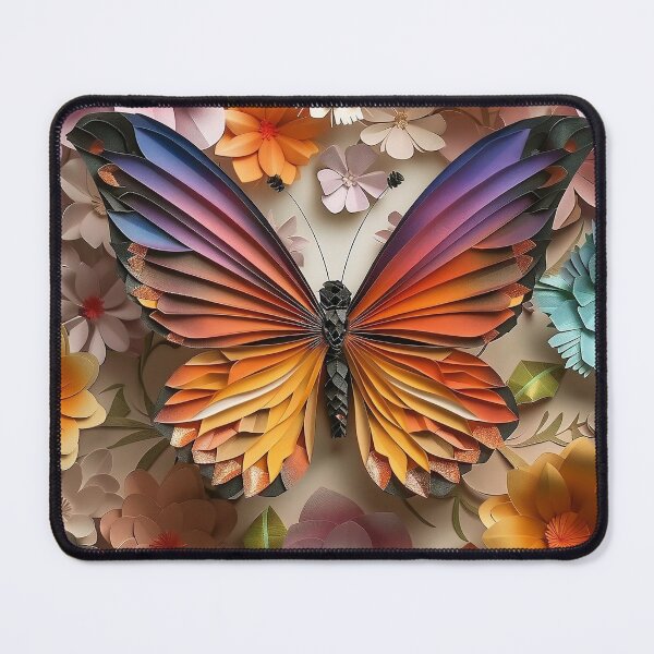 Item preview, Stunning colorful paper butterfly floral print designed and sold by dcrc.