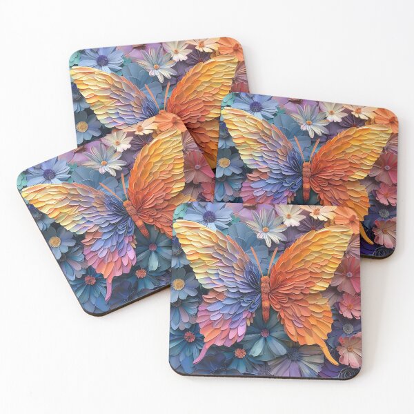 Item preview, stunning colorful paper butterfly floral print designed and sold by dcrc.