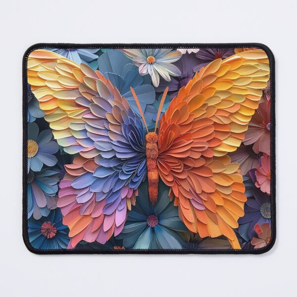 Item preview, stunning colorful paper butterfly floral print designed and sold by dcrc.
