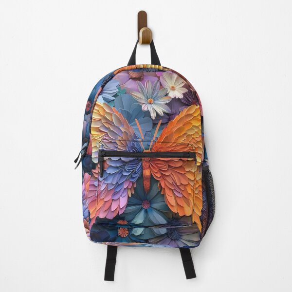 Item preview, stunning colorful paper butterfly floral print designed and sold by dcrc.