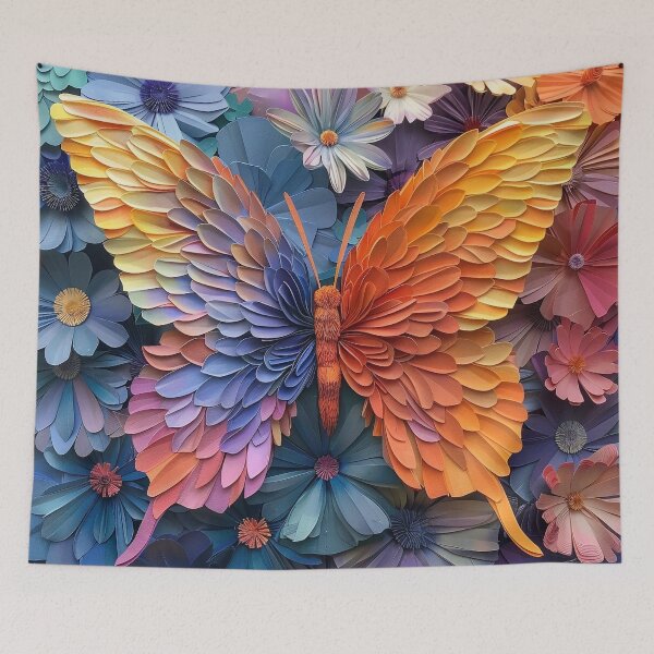 Item preview, stunning colorful paper butterfly floral print designed and sold by dcrc.