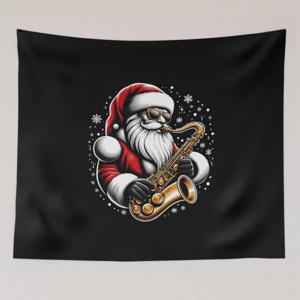 Item preview, Funny Christmas 2025, Jazz with Santa, Santa Playing Saxophone designed and sold by ArtByKatti.