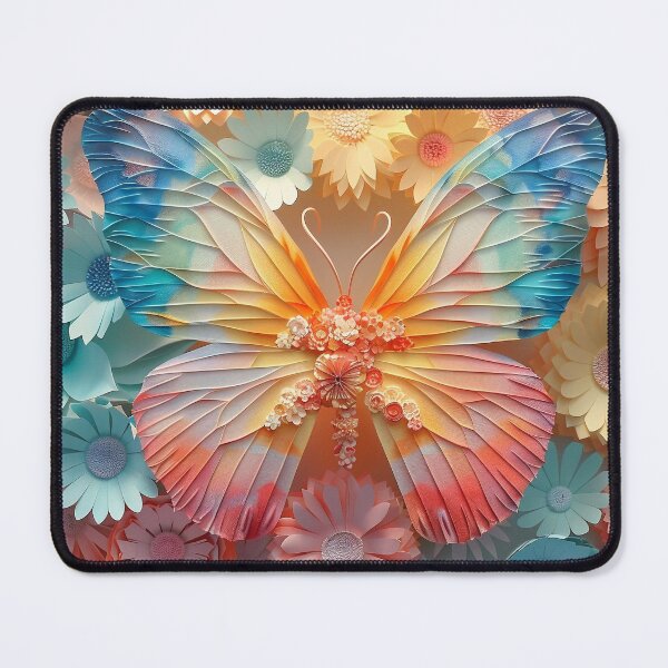 Item preview, stunning colorful paper butterfly floral print designed and sold by dcrc.