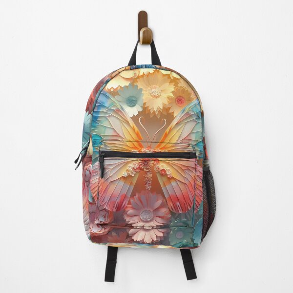 Item preview, stunning colorful paper butterfly floral print designed and sold by dcrc.