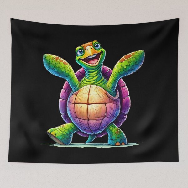Item preview, Cheerful Rainbow Turtle – Colorful and Cute Turtle Art designed and sold by Pastel-Pulse.
