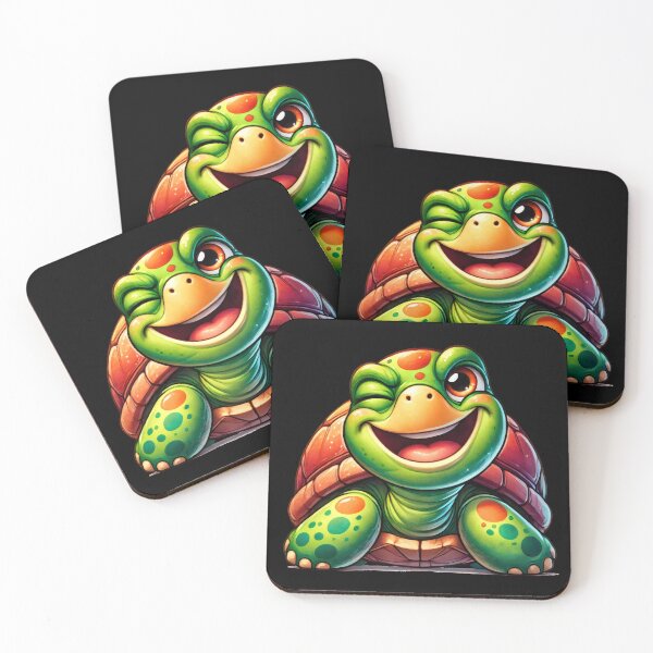 Item preview, Winking Colorful Turtle – Cute and Playful Turtle Art designed and sold by Pastel-Pulse.