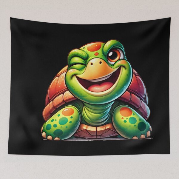 Item preview, Winking Colorful Turtle – Cute and Playful Turtle Art designed and sold by Pastel-Pulse.