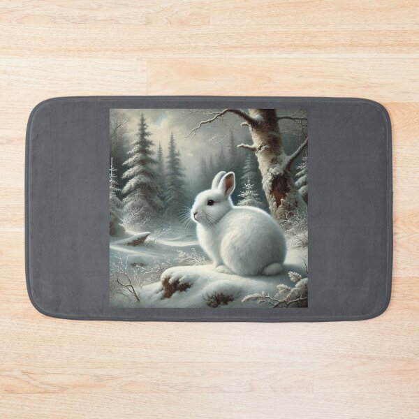 Item preview, Charming White Snowshoe Hare Amidst a Winter Wonderland   designed and sold by mustardseed-410.