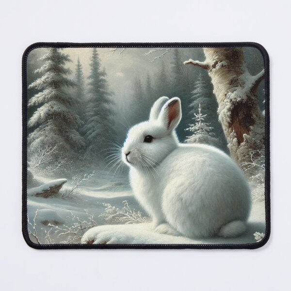 Item preview, Charming White Snowshoe Hare Amidst a Winter Wonderland designed and sold by mustardseed-410.