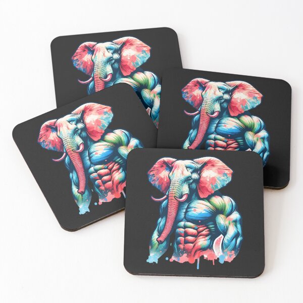 Item preview, Colorful Elephant Bodybuilder designed and sold by AwesomeBeyondLimits.
