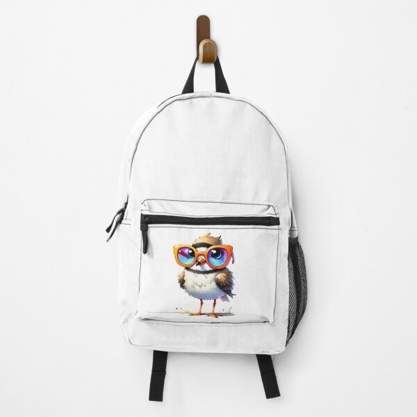 Item preview, Plover, cute Bird with Big Orange Glasses – Fun Cartoon Bird Illustration designed and sold by Pastel-Pulse.