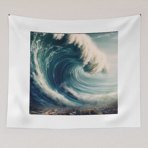 Item preview, ia generate, surfing big giant tsunami wave designed and sold by luiddesigns.