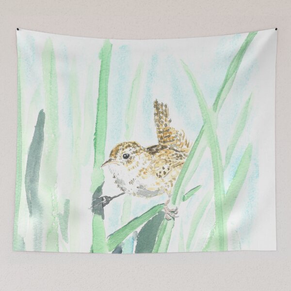 Item preview, Wren in reeds designed and sold by GiselleSellier.
