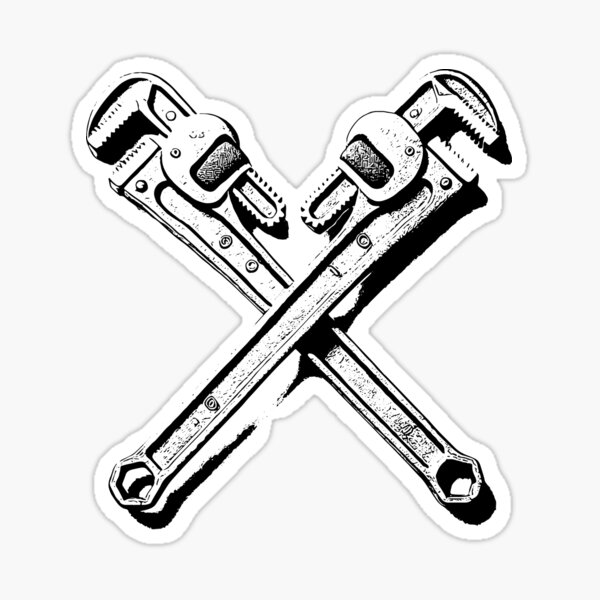Item preview, Rugged Crossed Pipe Wrench Graphic  designed and sold by Indrek Mändmets.