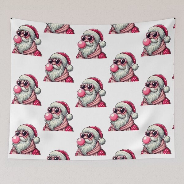 Item preview, Trendy Santa with Heart Sunglasses and Bubble Gum - Fun Christmas Style designed and sold by GemBob Creations.