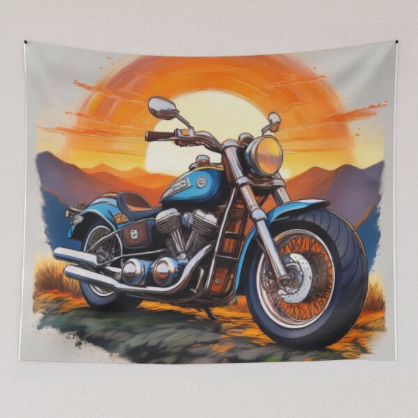Item preview, Vintage Motorcycle at Sunset designed and sold by RaiyaTees.