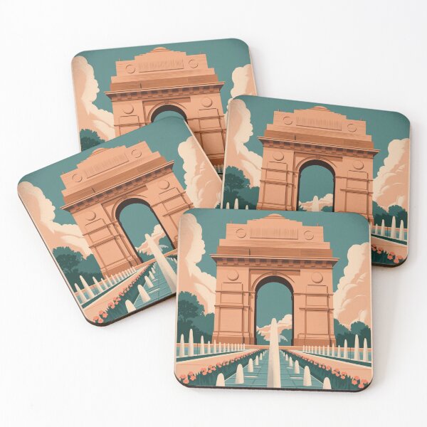 Item preview, Delhi Vintage Travel Poster designed and sold by TravelerRat.