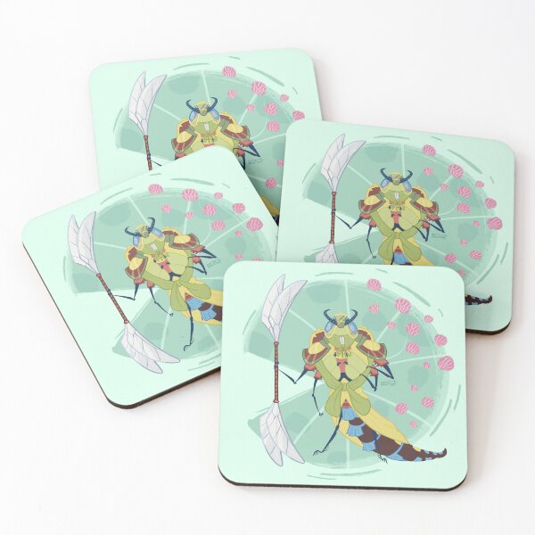 Item preview, Samurai dragonfly pastel colors illustration designed and sold by RyukiArtbook.