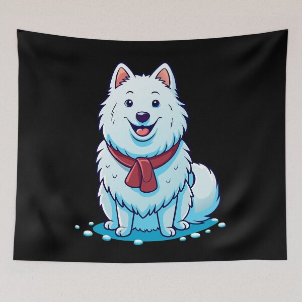 Item preview, Cheerful Samoyed in Snow designed and sold by iwcus.
