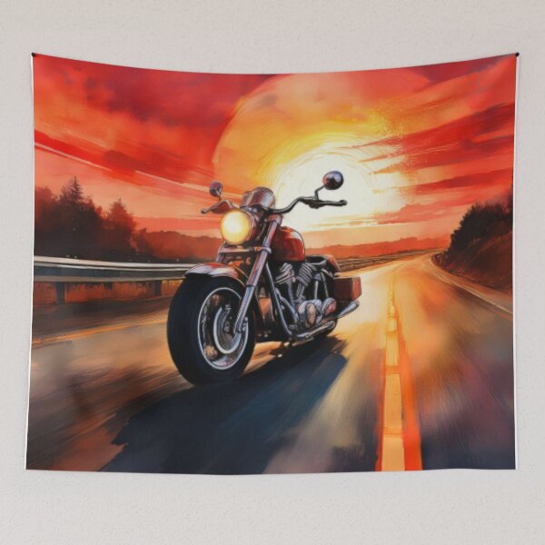Item preview, Sunset Motorcycle Ride on Open Highway designed and sold by RaiyaTees.