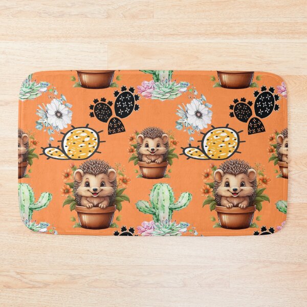 Item preview, Prickly Pals: A whimsical pattern featuring hedgehogs nestled in flowerpots, surrounded by a variety of cacti. designed and sold by Grang Art Artistic Designs.