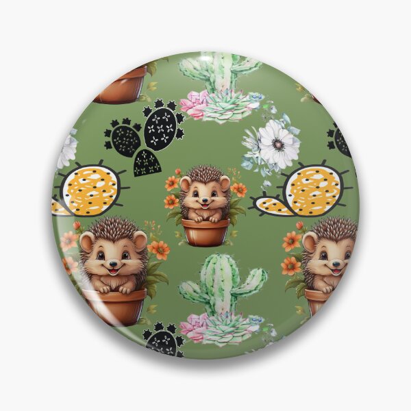 Item preview, Prickly Paradise: A tropical-inspired pattern featuring hedgehogs and cacti in vibrant colors. designed and sold by Grang Art Artistic Designs.
