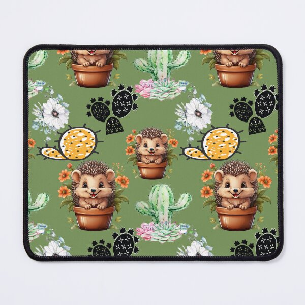 Item preview, Prickly Paradise: A tropical-inspired pattern featuring hedgehogs and cacti in vibrant colors. designed and sold by Grang Art Artistic Designs.