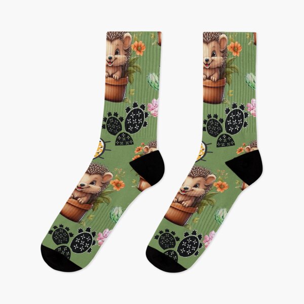 Item preview, Prickly Paradise: A tropical-inspired pattern featuring hedgehogs and cacti in vibrant colors. designed and sold by Grang Art Artistic Designs.