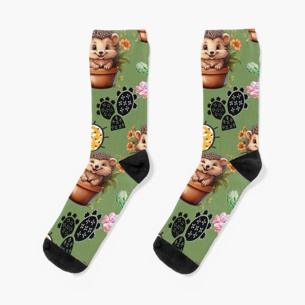 Item preview, Prickly Paradise: A tropical-inspired pattern featuring hedgehogs and cacti in vibrant colors. designed and sold by Grang Art Artistic Designs.