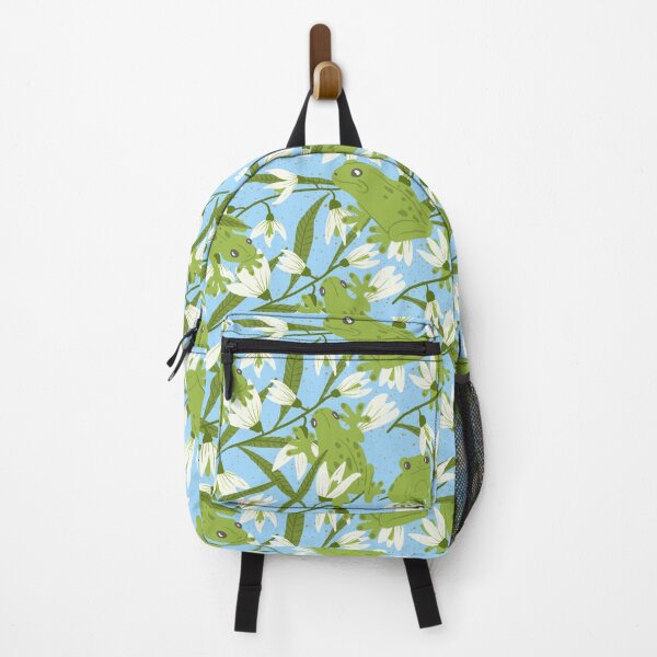 Item preview, Green Frogs And Snowdrops Under Spring Blue Sky Seamless Pattern designed and sold by daniela-rus.