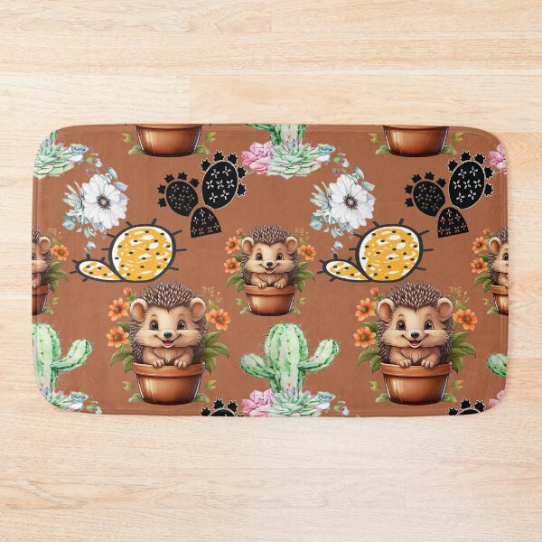 Item preview, Prickly Paradise: A whimsical pattern featuring hedgehogs nestled in flowerpots, surrounded by a variety of cacti. designed and sold by Grang Art Artistic Designs.