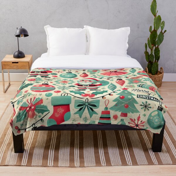 Item preview, Retro Christmas Pattern with 1950s Vibe in Pastel Colors designed and sold by thoratsdesign.