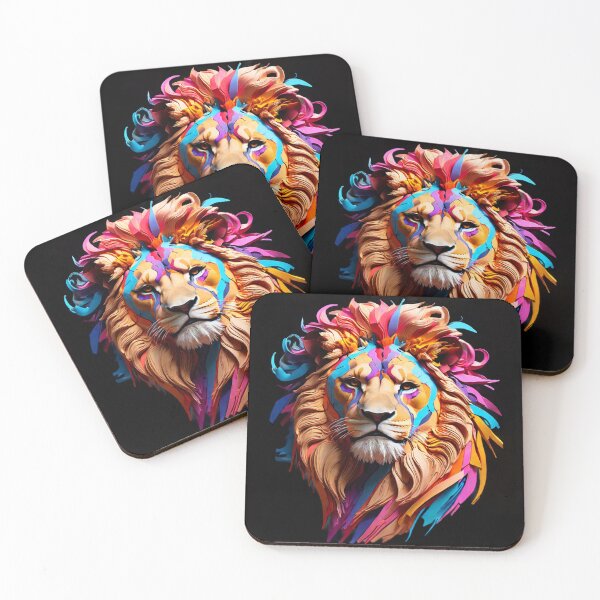 Item preview, Regal Stare Colorful Lion Art designed and sold by Rothnaric.