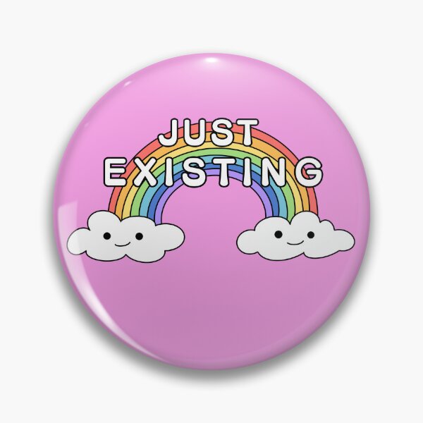 Item preview, Just Existing Rainbow and Smiling clouds designed and sold by ZuzDoesDesigns.