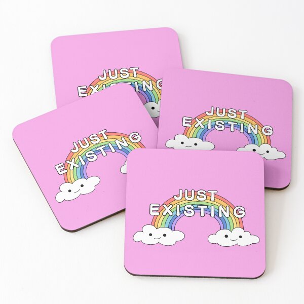 Item preview, Just Existing Rainbow and Smiling clouds designed and sold by ZuzDoesDesigns.