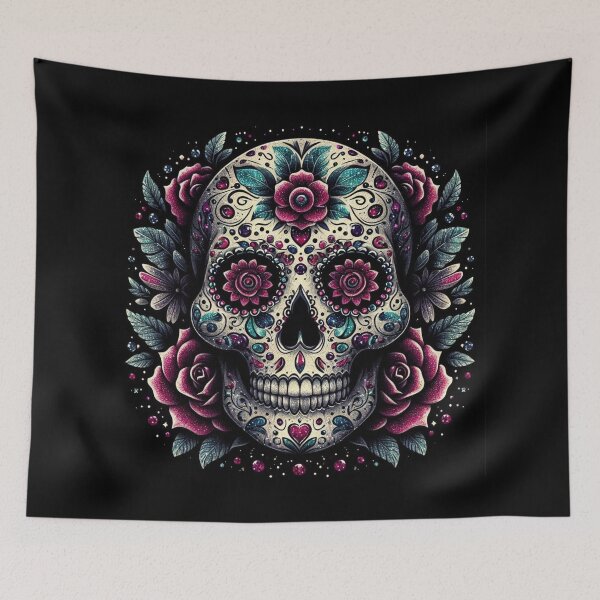 Item preview, Sugarskull Design With Red Roses designed and sold by Paragon-Art.