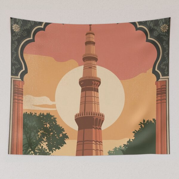 Item preview, Delhi Vintage Travel Poster designed and sold by TravelerRat.