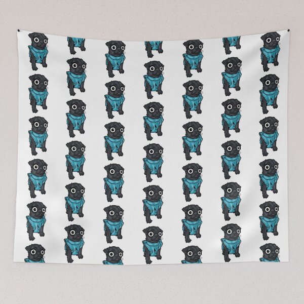 Item preview, Black Pug blue shirt puppy designed and sold by turddemon.