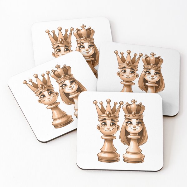 Artikelvorschau, Sepia Cartoon König und Königin Schachfigur Kunst – Vintage-Stil entworfen und verkauft von Cherry-Cat.