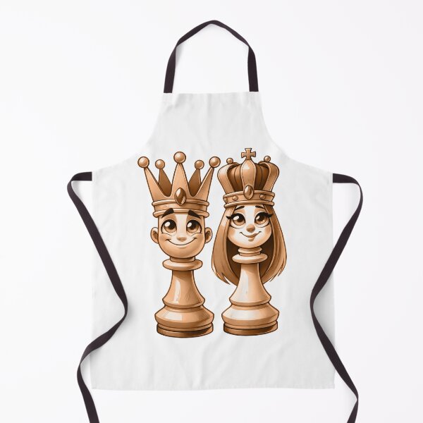 Artikelvorschau, Sepia Cartoon König und Königin Schachfigur Kunst – Vintage-Stil entworfen und verkauft von Cherry-Cat.