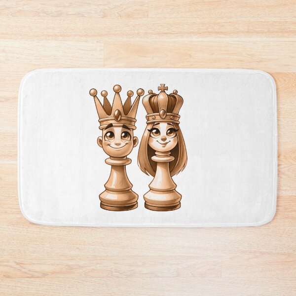 Artikelvorschau, Sepia Cartoon König und Königin Schachfigur Kunst – Vintage-Stil entworfen und verkauft von Cherry-Cat.