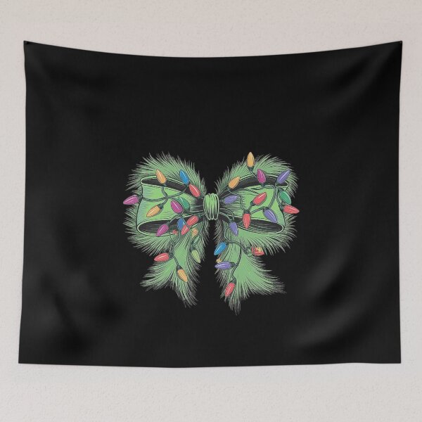 Item preview, Festive Green Christmas Bow with Colorful Lights designed and sold by love3617.