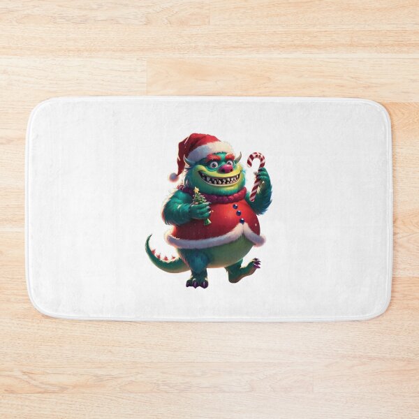 Item preview, Festive Monster with Candy Cane - Whimsical Christmas Art designed and sold by photoemich.