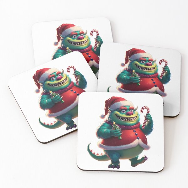 Item preview, Festive Monster with Candy Cane - Whimsical Christmas Art designed and sold by photoemich.