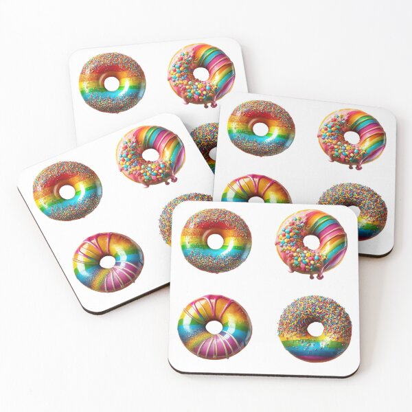 Item preview, GOURMET RAINBOW PASTEL SPRINKLES DONUTS STICKER SET #3 designed and sold by Arts4U.