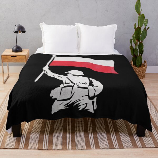 Item preview, Soldier Holding Polish Flag Patriotic Gift National Independence Day of Poland, Warsaw Uprising designed and sold by Anniko Art Studio.