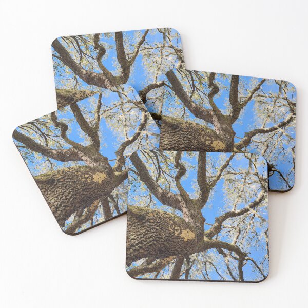 Item preview, Mature Oak tree blue background  designed and sold by EstelleCress.