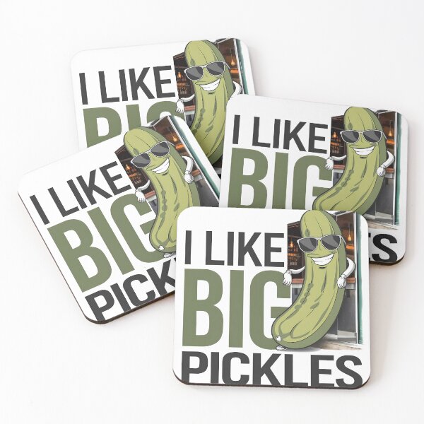 Item preview, Funny Pickle Cartoon Design | I Like Big Pickles Humorous Art designed and sold by WarFX Designs.
